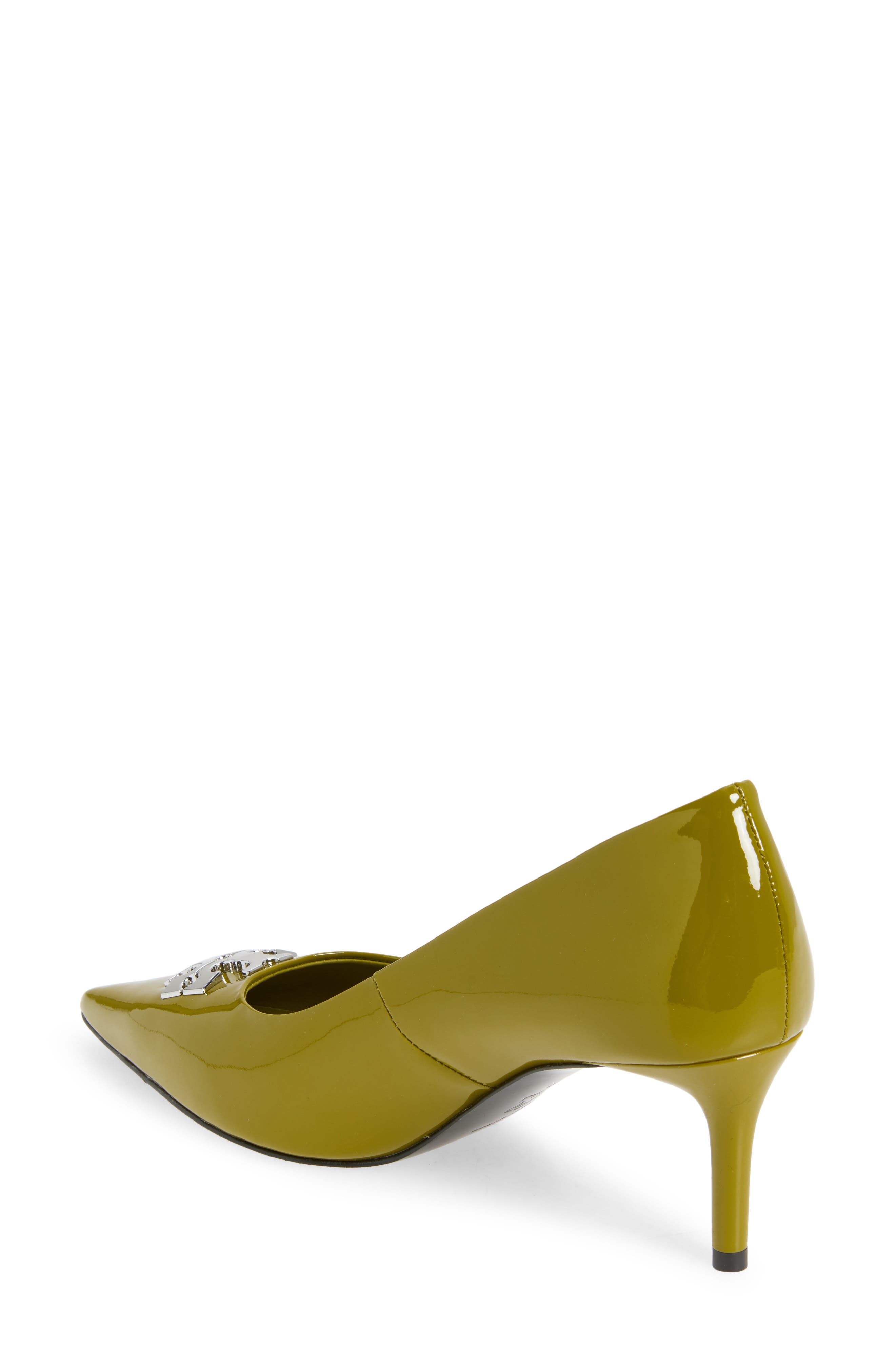 Charlie Patent Leather Pump, Alternate, color, MOSS / SILVER