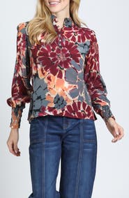 APNY Puffed Sleeve Ruched Shirt