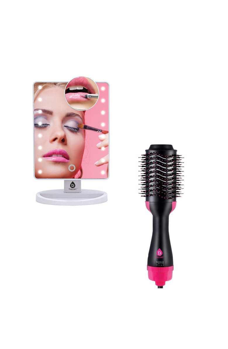 PURSONIC Dimmable LED LED Vanity Mirror & One Step Volumizing Hair Dryer, Main, color, Multicolor