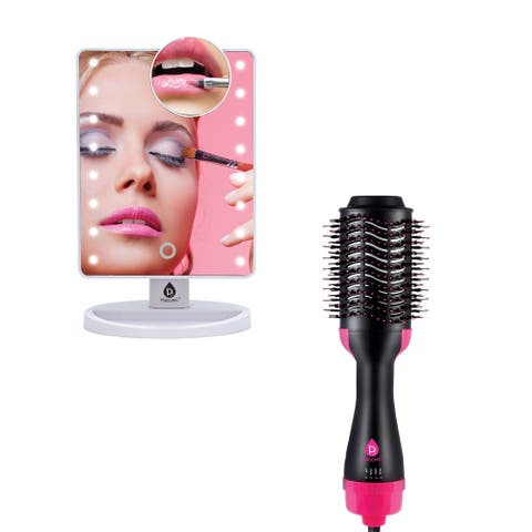 Dimmable LED LED Vanity Mirror & One Step Volumizing Hair Dryer