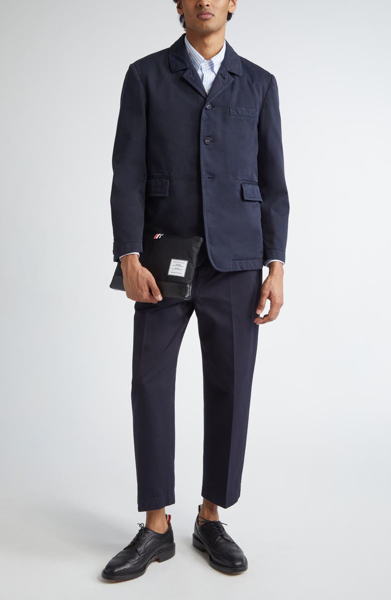 Thom Browne Unstructured Cotton Twill Jacket, Alternate, color, 