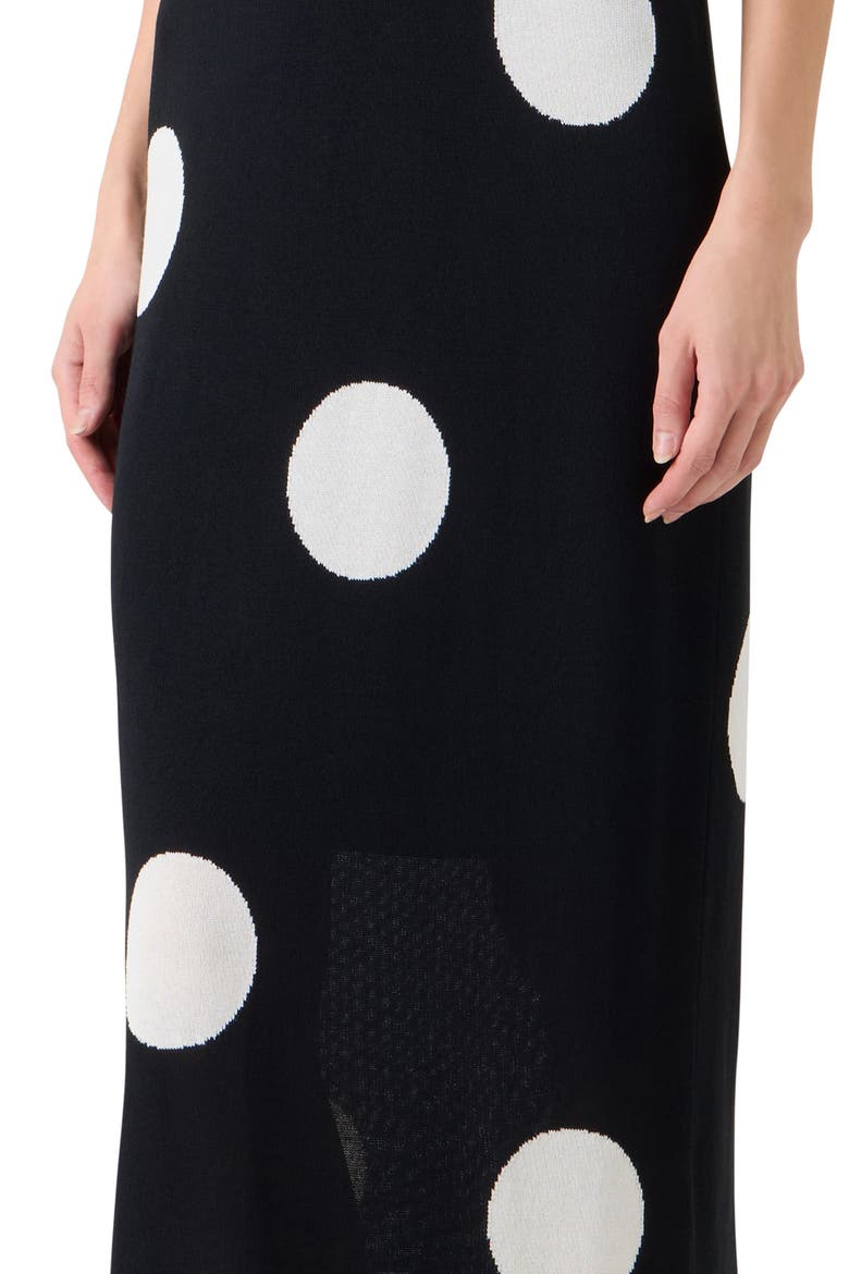 Polka Dot Intarsia Sweater Dress, Alternate, color, BLACK-CREAM