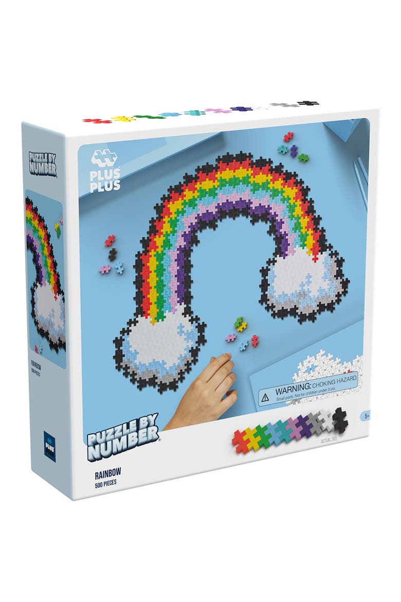 500-Piece Rainbow Puzzle by Number, Alternate, color, MULTI