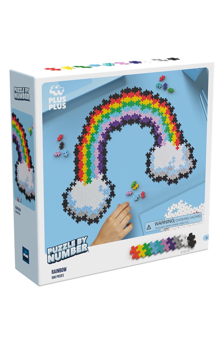 Plus-Plus USA 500-Piece Rainbow Puzzle by Number, Alternate, color, Multi
