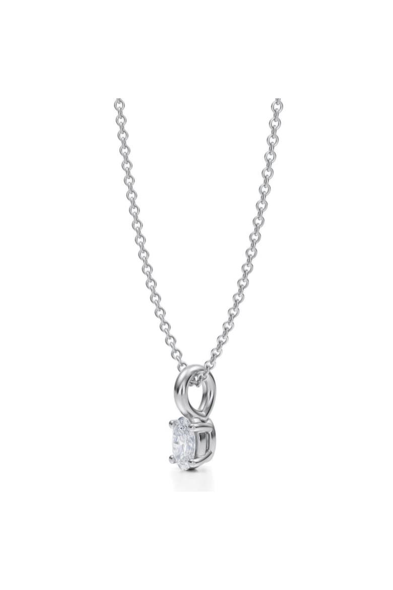 Oval Solitaire Lab Diamond Pendant Necklace 14K Yellow Gold, Alternate, color, White Gold