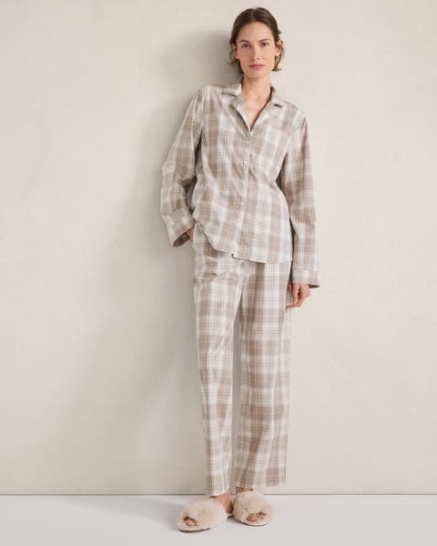 Organic Cotton Poplin Classic Plaid Pajama Pants
