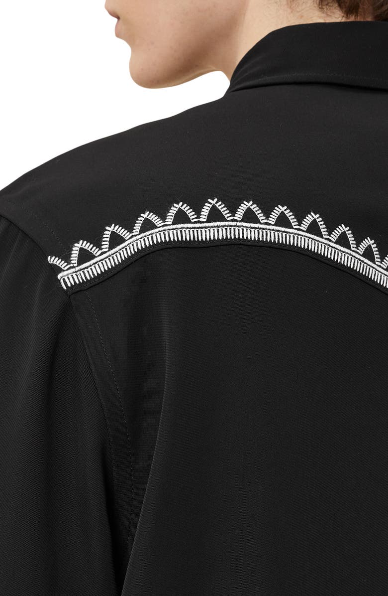 AllSaints Dallin Embroidered Snap-Up Western Shirt, Alternate, color, 