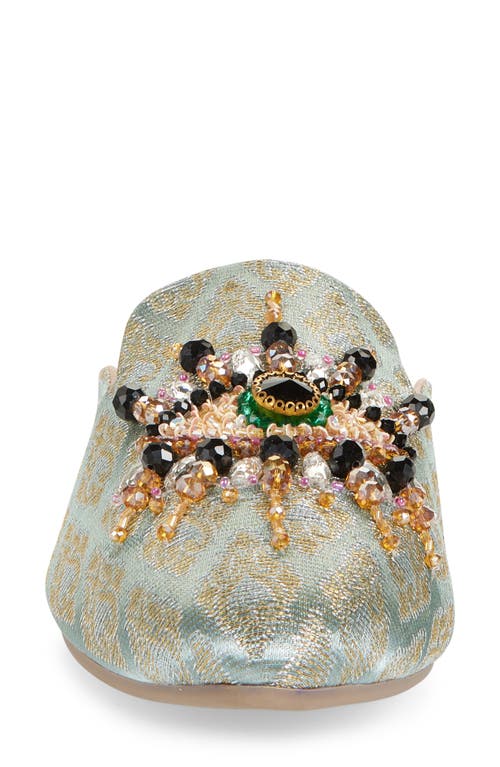 Fuchsia The Good Eye Embroidered Mule In Green