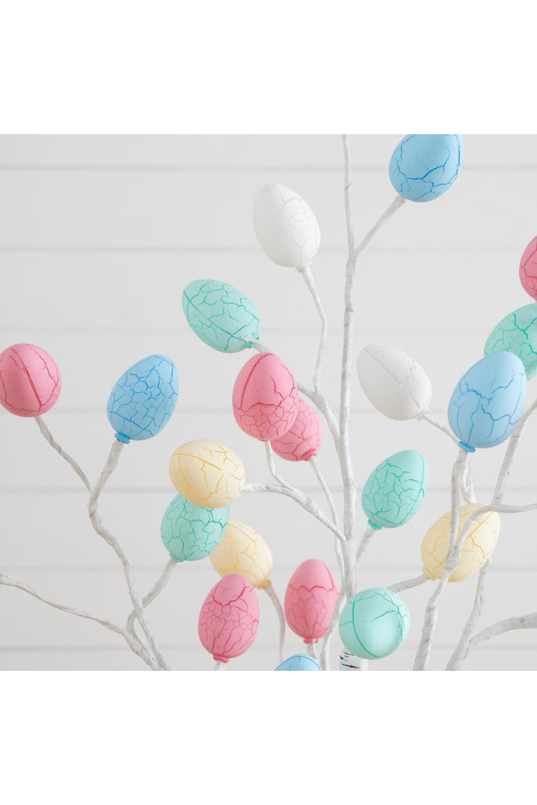 4-ft Pre-Lit Artificial Easter Twig Tree with 48 Egg Shaped LED Ornaments, Alternate, color, White