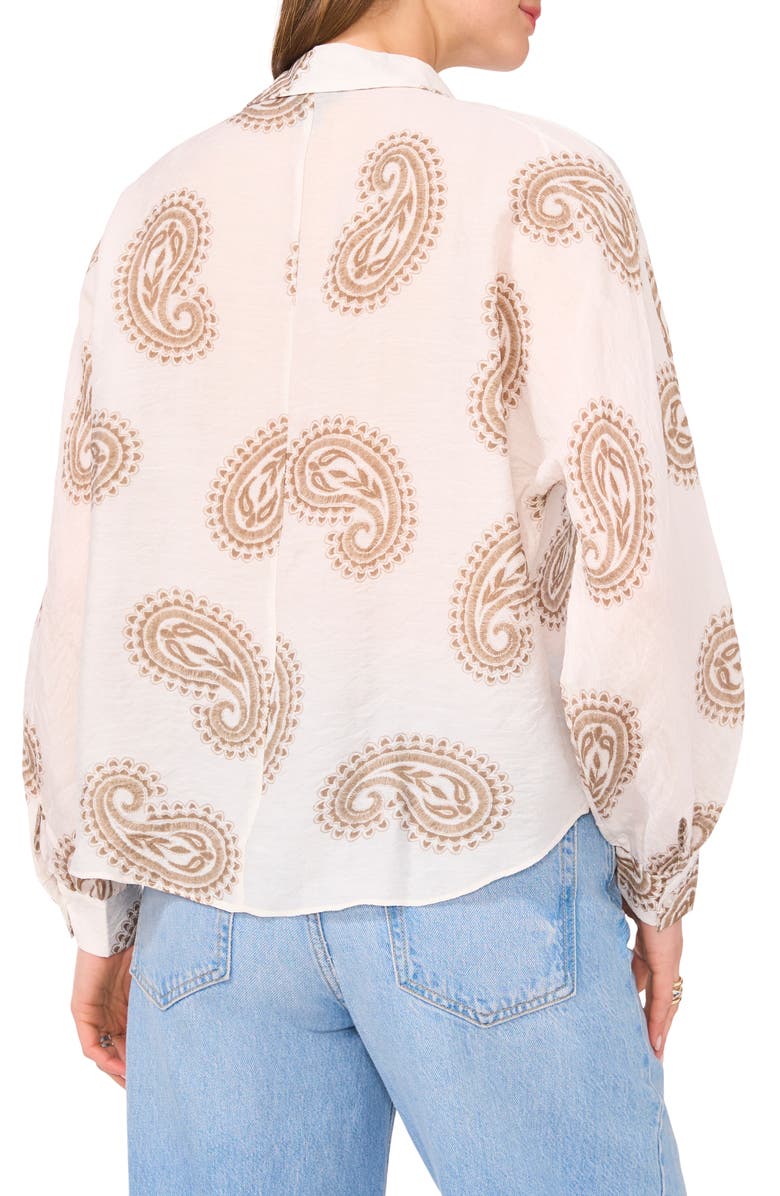 Halogen<sup>®</sup> Long Sleeve Tie Hem Button-Up Shirt, Alternate, color, Cuban Sand Print