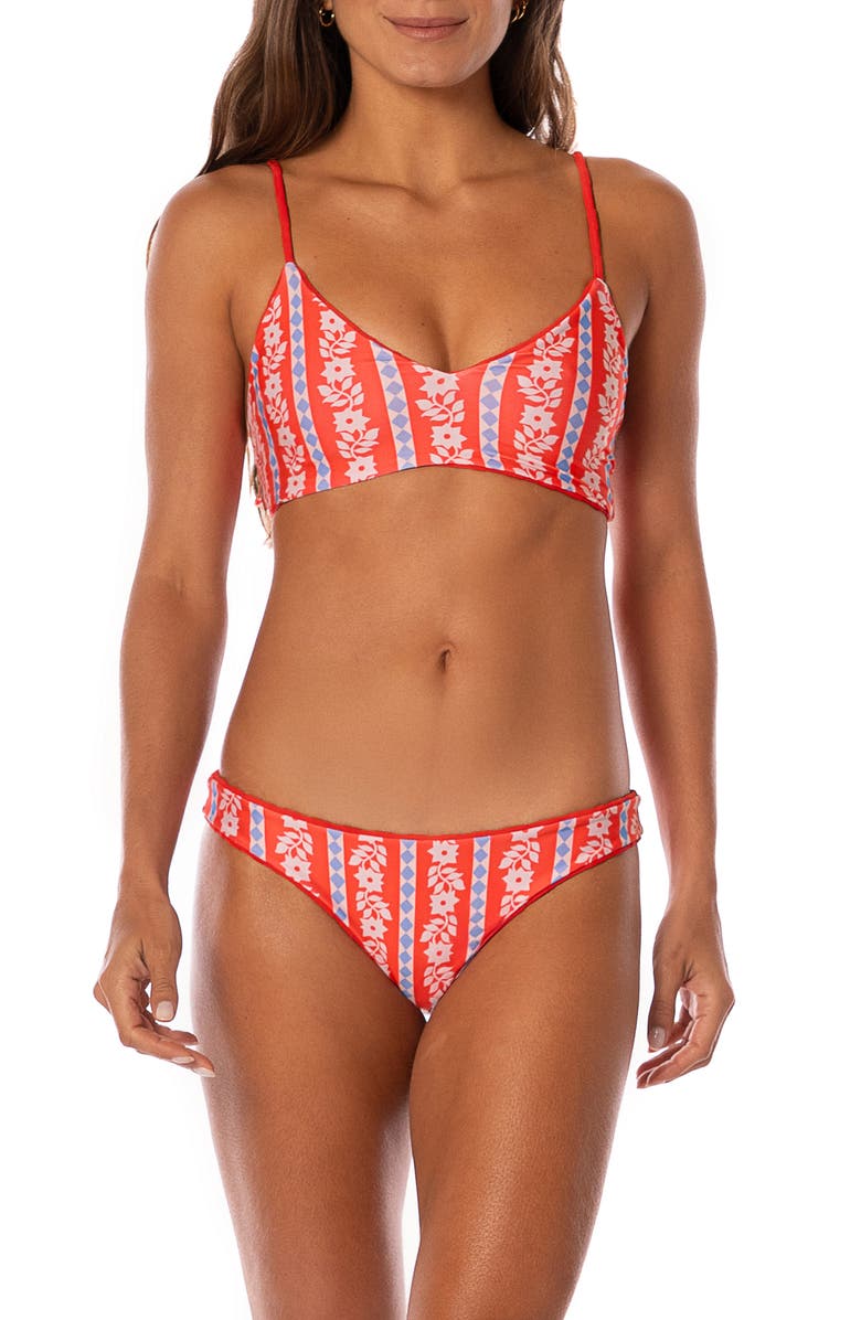 Maaji Apple Red Iconic Reversible Bikini Bottoms, Alternate, color, Red