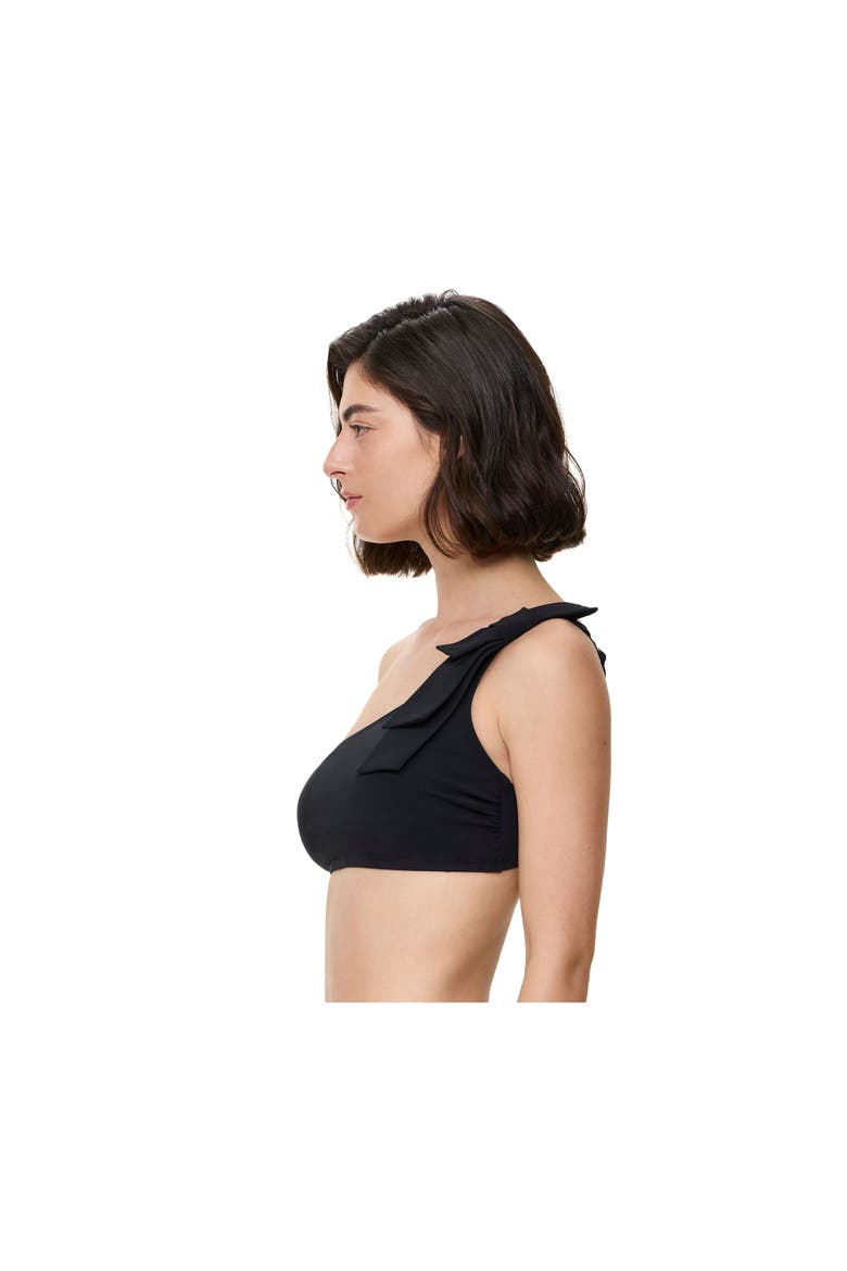 Modern Muse One Shoulder Bikini Top, Alternate, color, Black