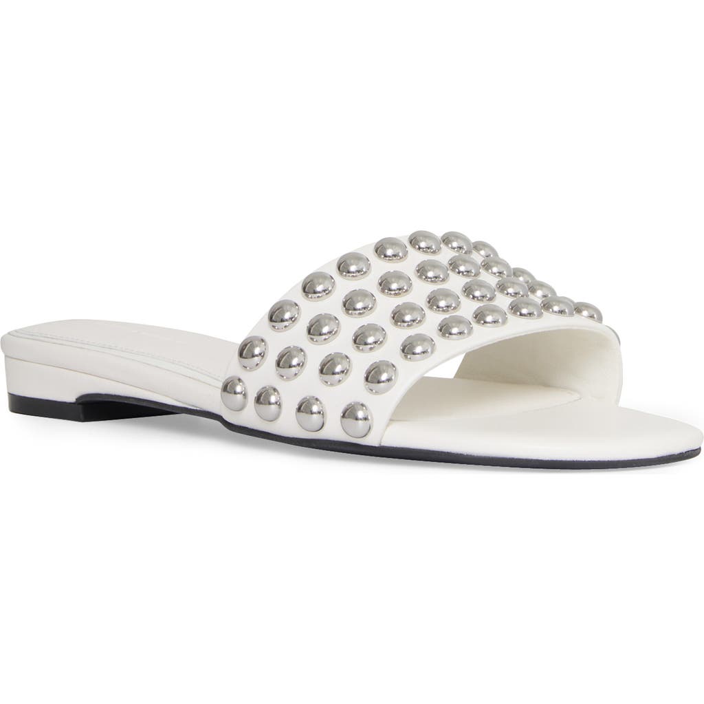 Rebecca Minkoff Dome Stud Slide Sandal In White