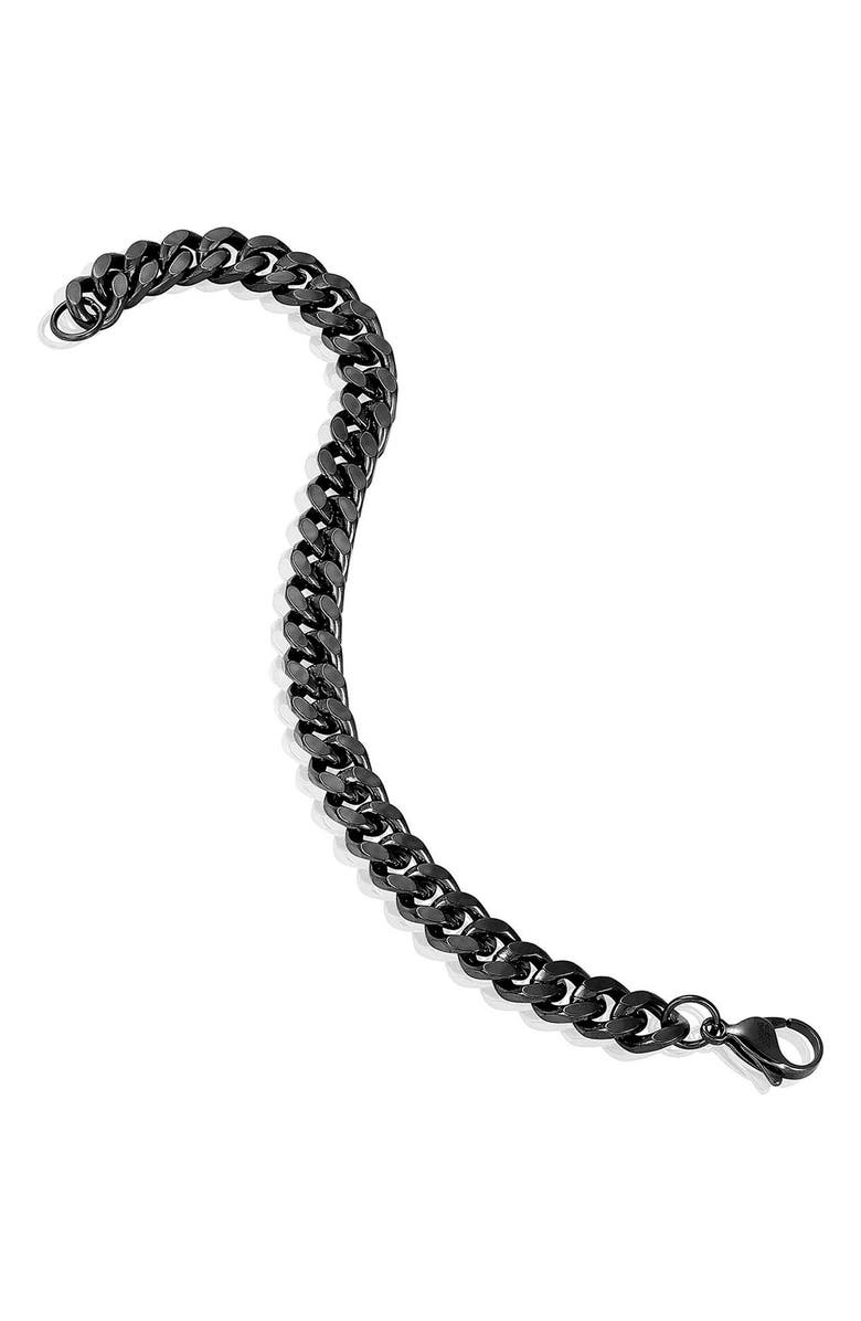 INVICTA Mens' 8.5mm Curb Chain Link Bracelet, Alternate, color, Black