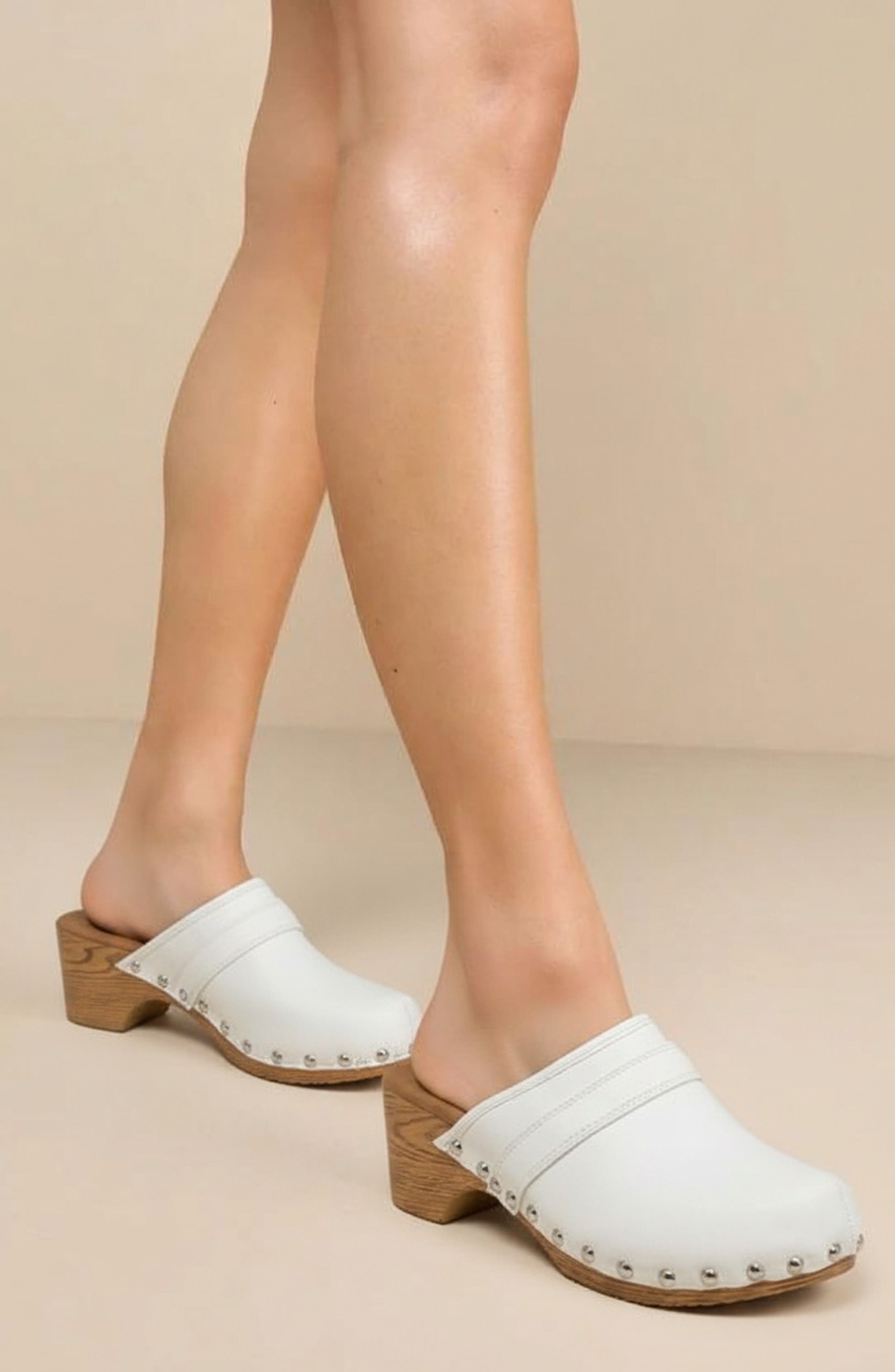 Mignon Clog, Alternate, color, WHITE PU