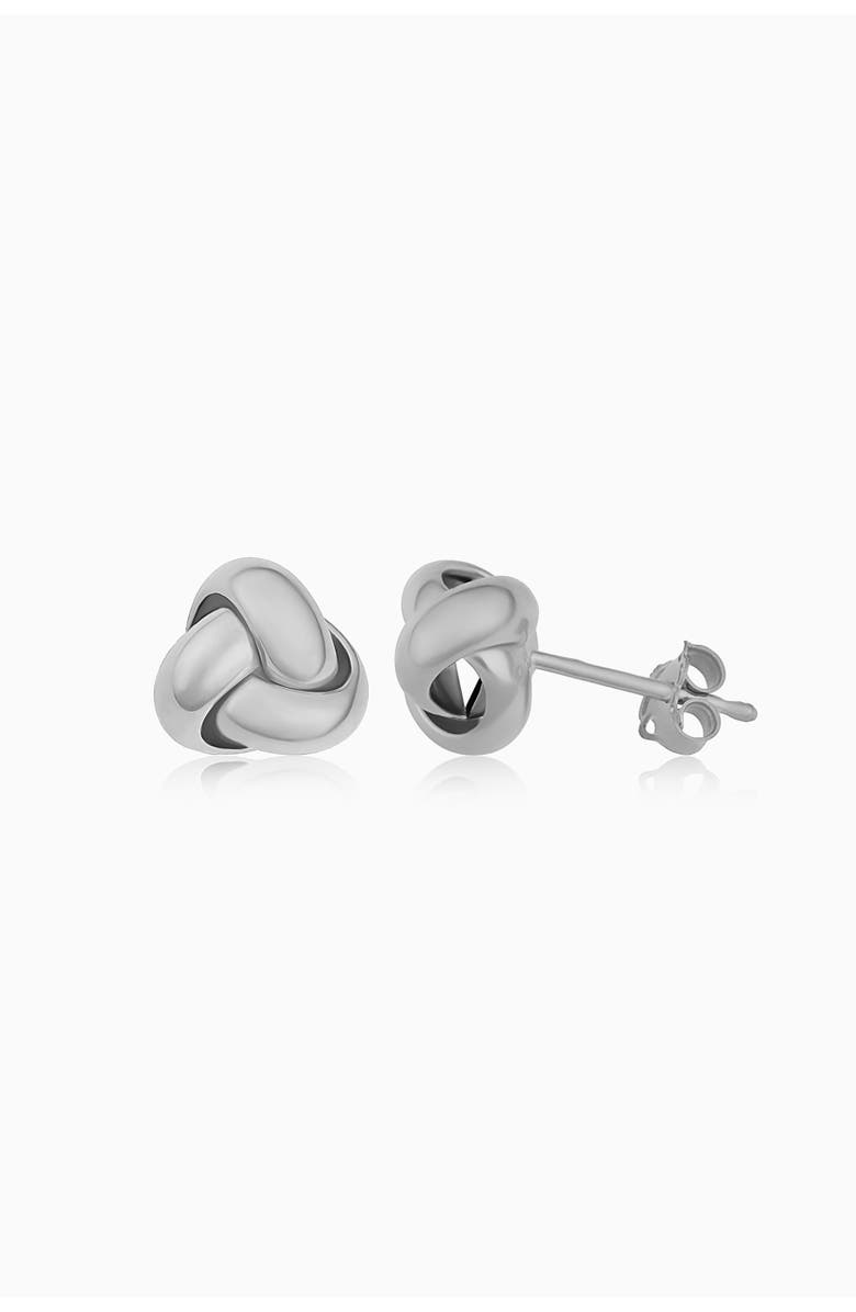 Oradina 14K Gold Forget Me Knot Stud Earrings, Alternate, color, White Gold