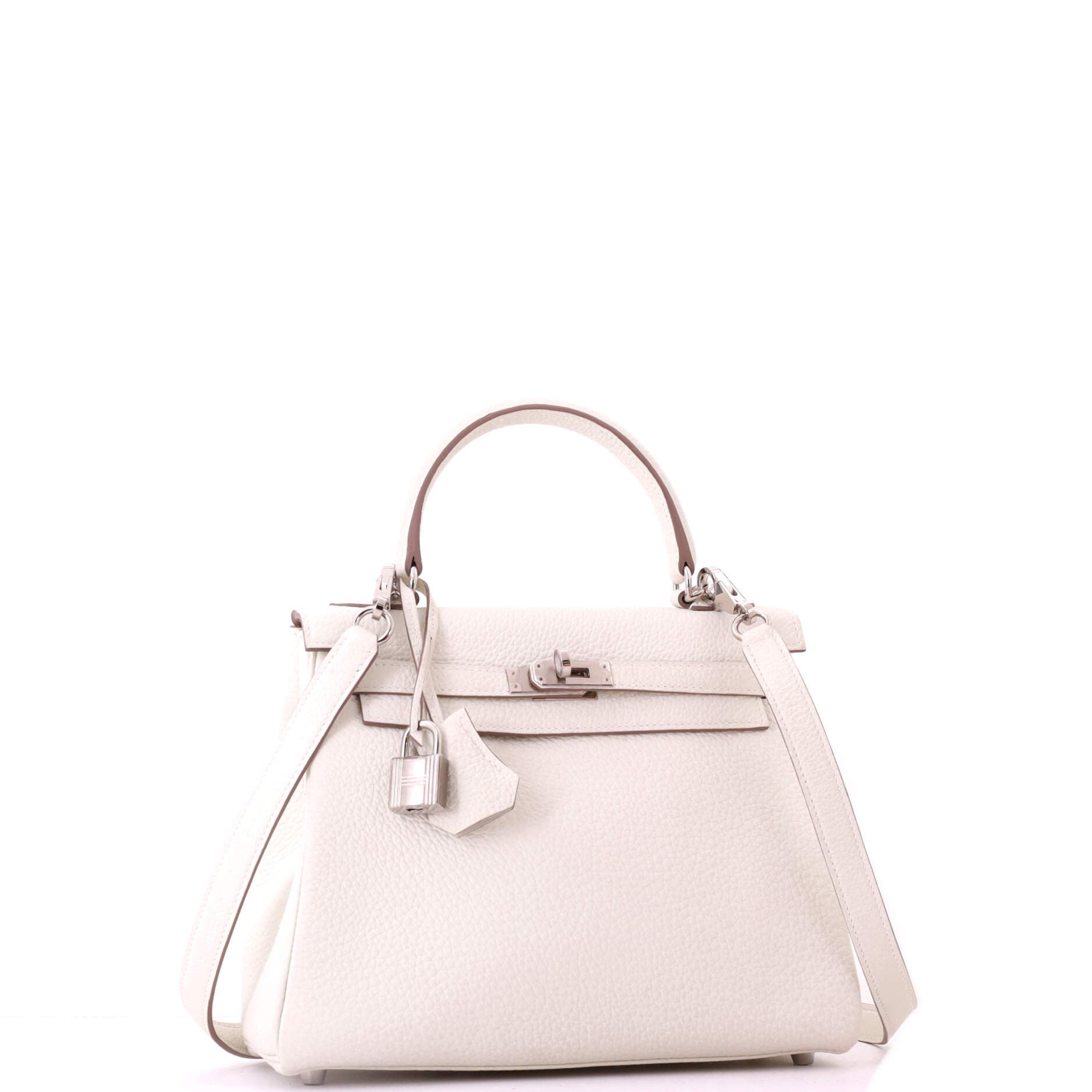 Pre-Owned Hermes Kelly Handbag Light Togo with Palladium Hardware 25, Alternate, color, Mushroom