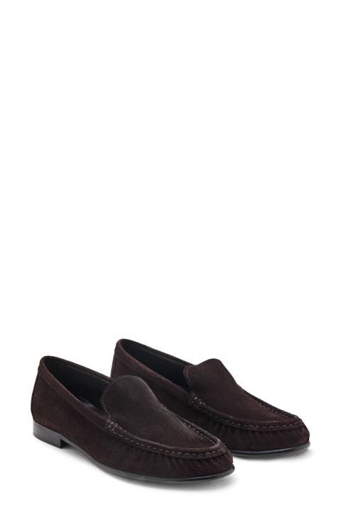 Gathered Suede Loafer (Women)