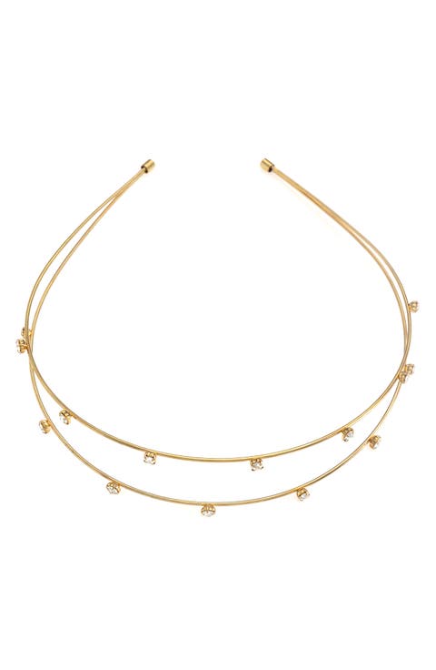 Double-Row Wire & Crystal Headband