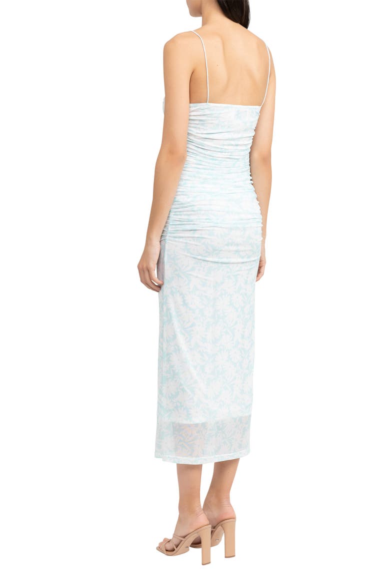 Gathered Midi Dress, Alternate, color, PEPPERMINT DAISY