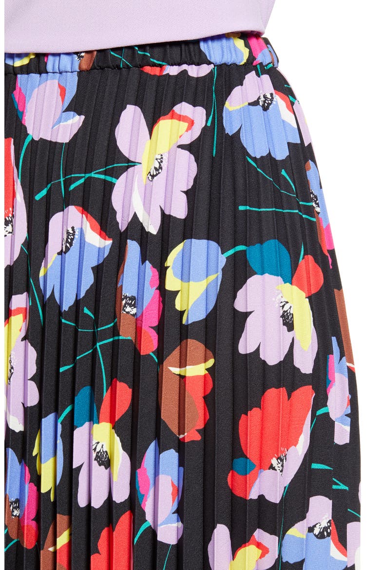 Pleated Midi Skirt, Alternate, color, BLACK MULTI RITA FLORAL