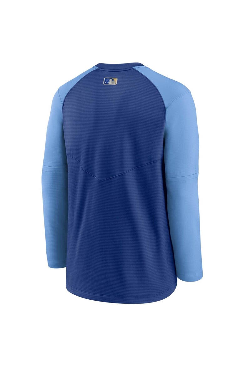 Men's Nike Royal/Light Blue Kansas City Royals Authentic Collection Pregame Performance Raglan Pullover Sweatshirt, Alternate, color, Royal