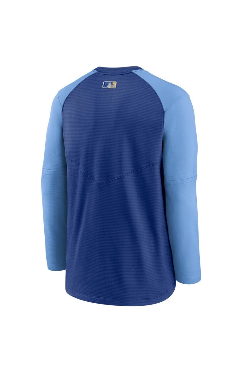 Nike Men's Nike Royal/Light Blue Kansas City Royals Authentic Collection Pregame Performance Raglan Pullover Sweatshirt, Alternate, color, 