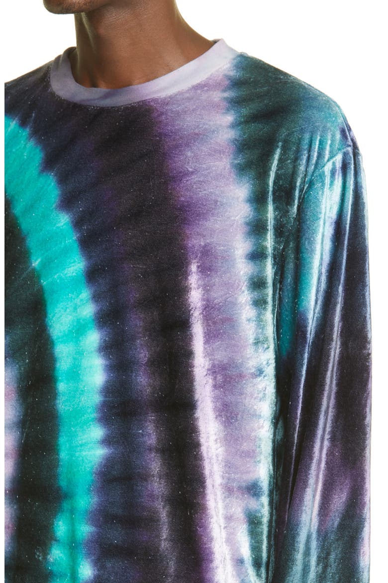 Edden Tie Dye Oversize Velour Sweatshirt, Alternate, color, THISTLE PURPLE
