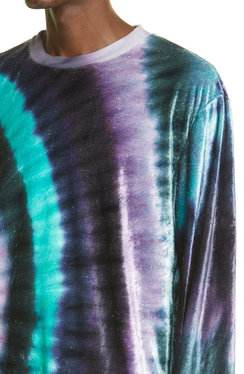 Acne Studios Edden Tie Dye Oversize Velour Sweatshirt, Alternate, color, 