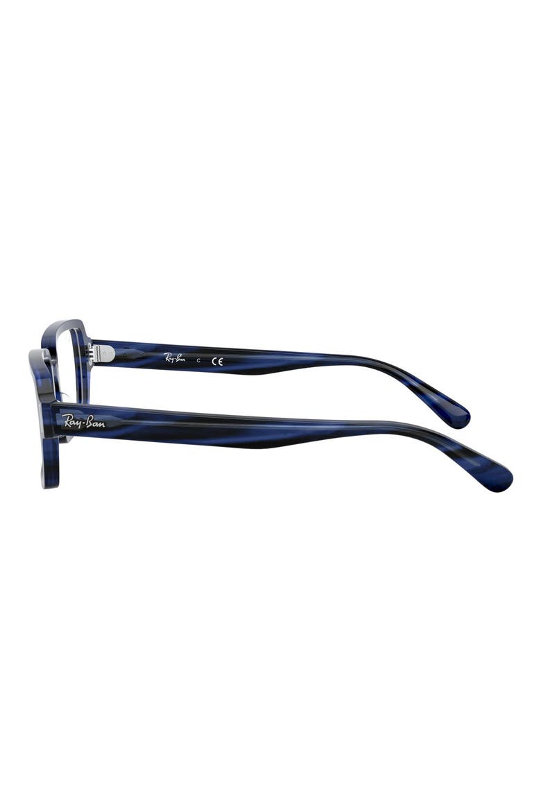 Unisex Benji 52mm Rectangular Optical Glasses, Alternate, color, STRIPED BLUE