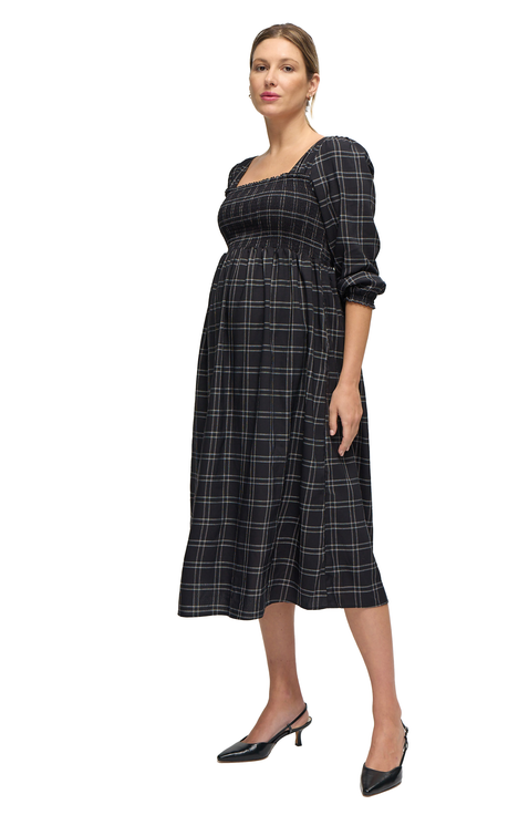 Maternity Ruffle Sleeve Midi Dress