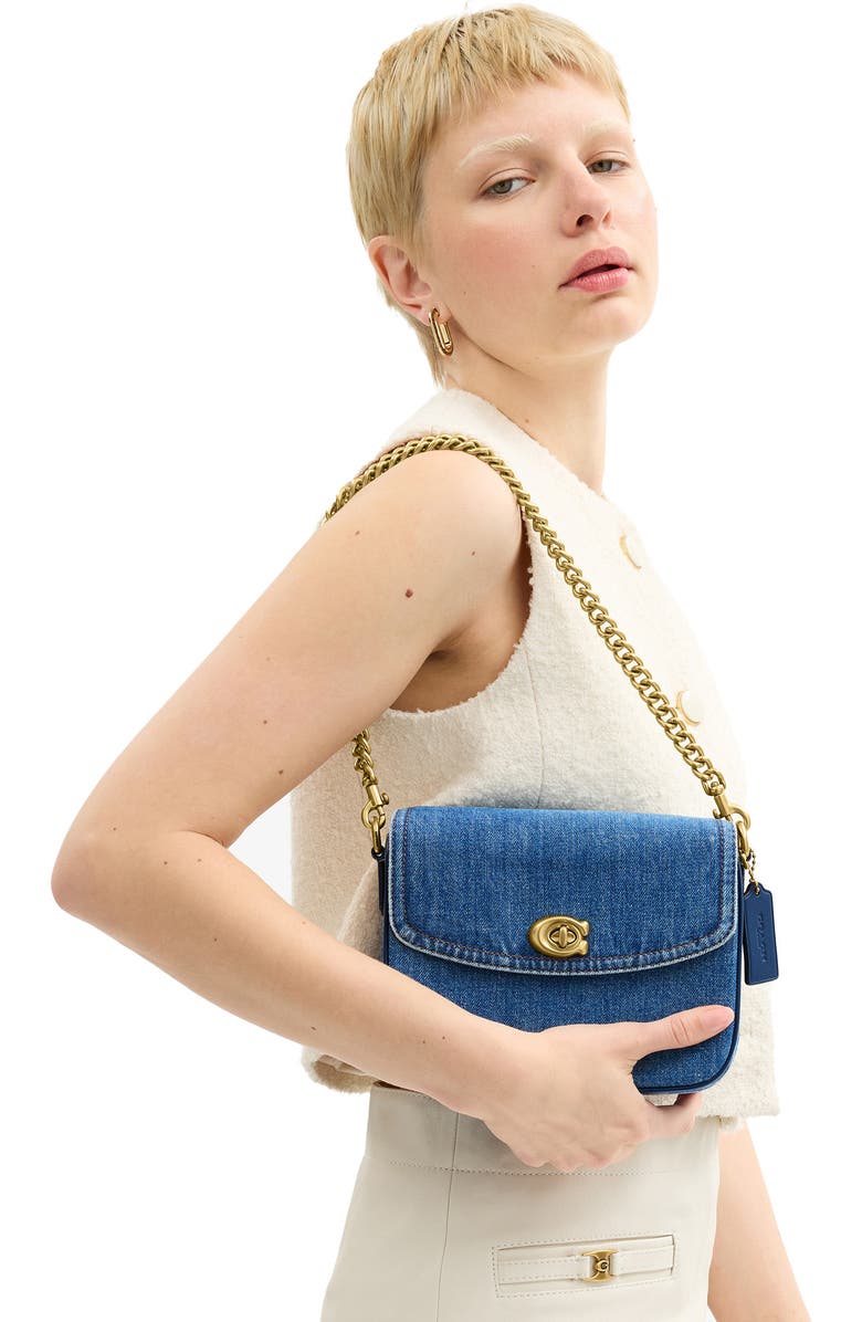 COACH Cassie Denim Top Handle Bag, Alternate, color,