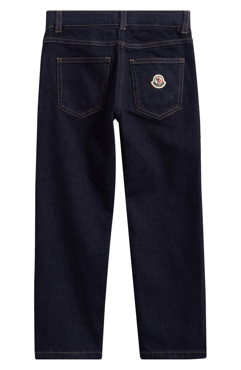 Moncler Kids' Stretch Denim Straight Leg Jeans, Alternate, color, Blue Navy
