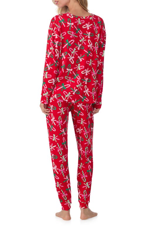Room Service Pjs Long Sleeve Print Pajamas In Red