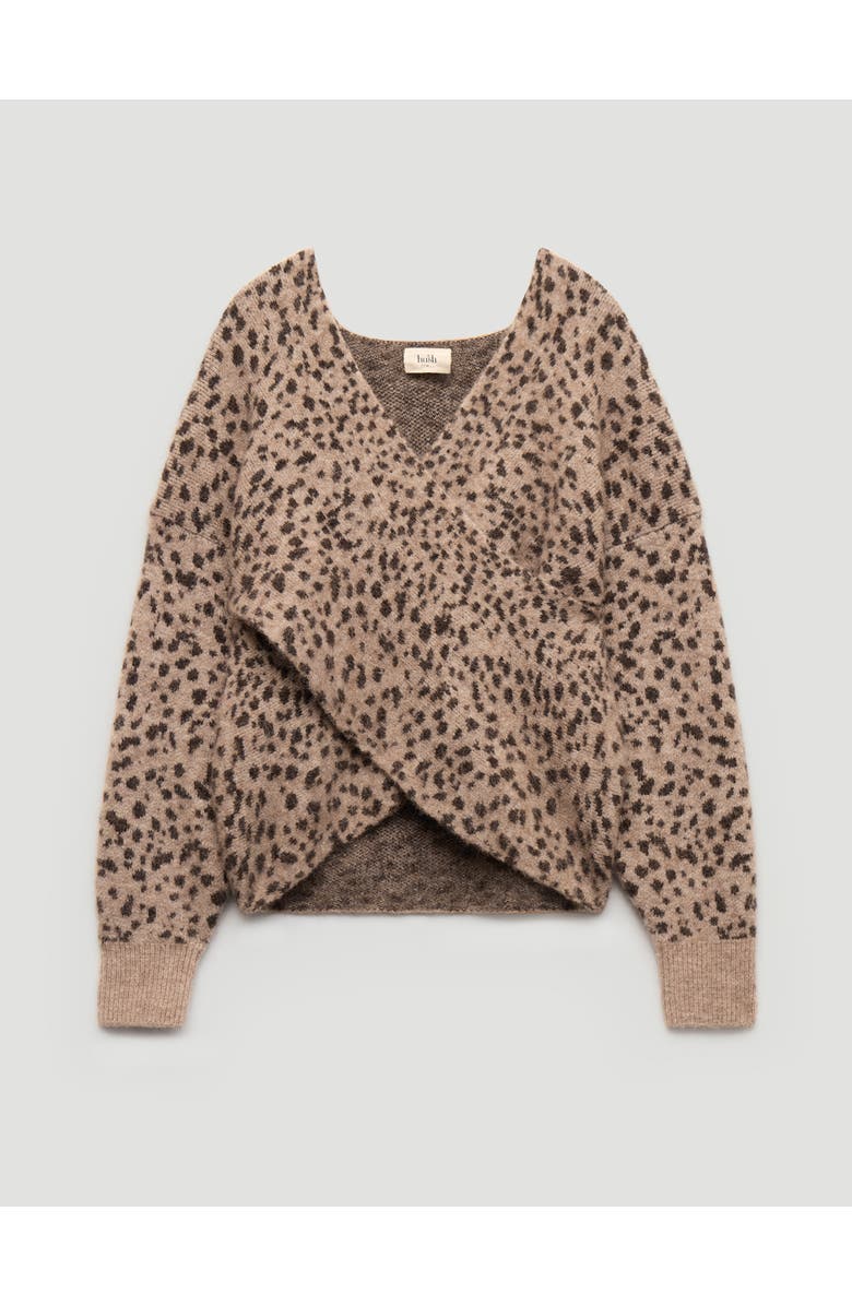 Hush Betty Wool Blend Patterned Wrap Jumper, Alternate, color, Hazelnut Brown