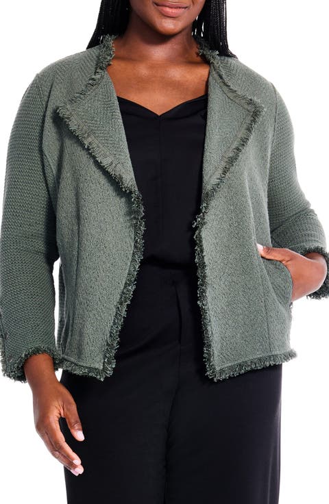 Fringe Mix Jacket (Plus Size)