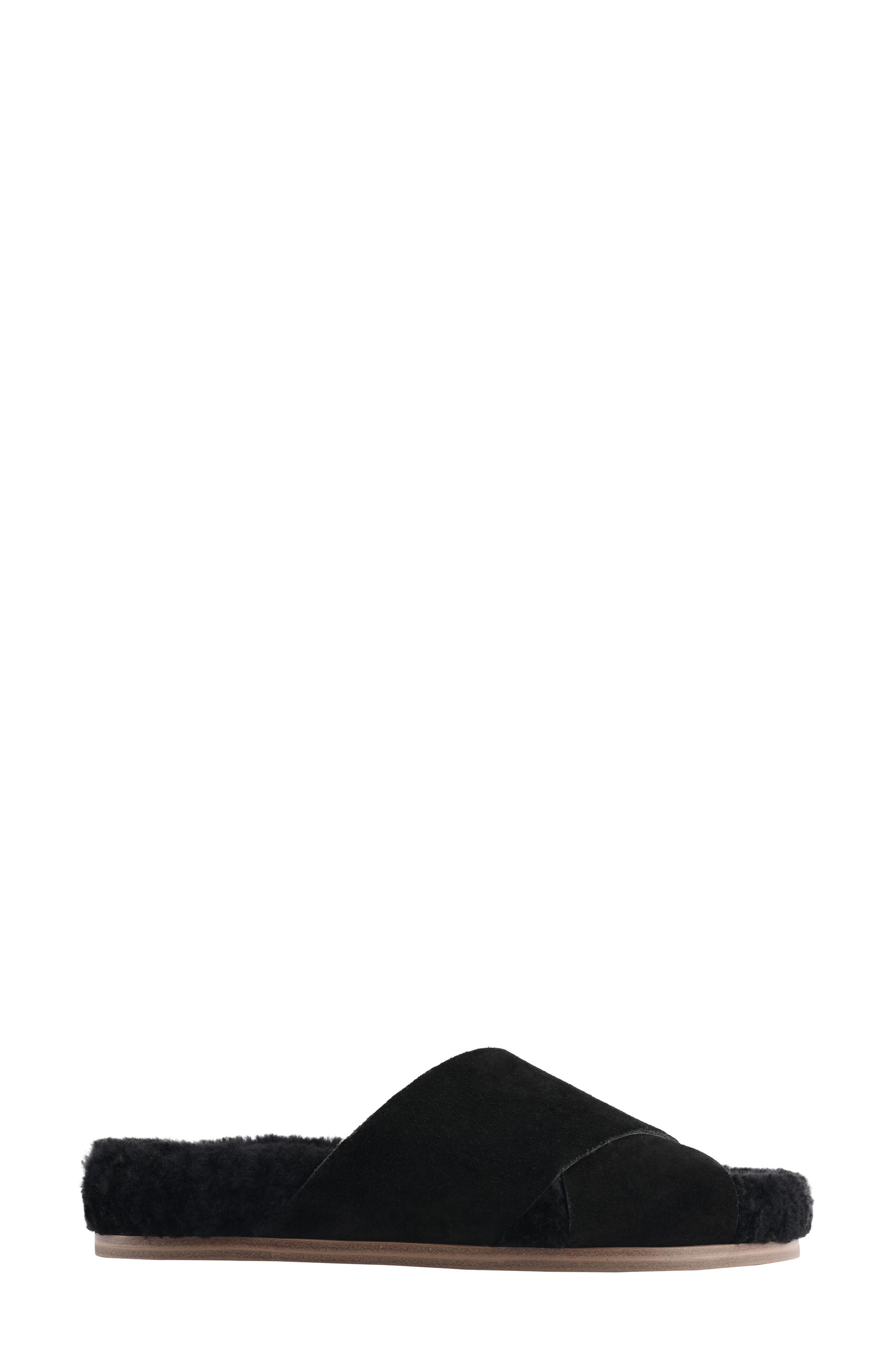 Marc Fisher LTD Canna Genuine Shearling Lined Slide Sandal, Alternate, color, 