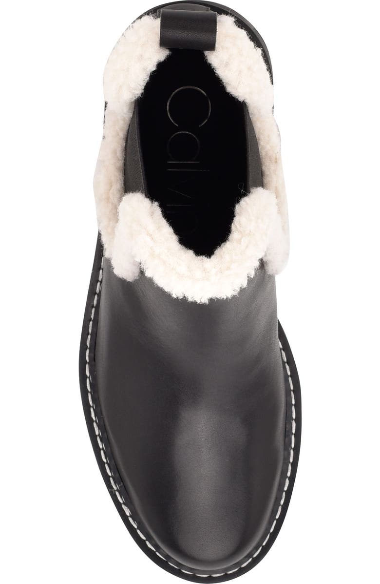 Calvin Klein Anissa Faux Shearling Chelsea Bootie, Alternate, color,