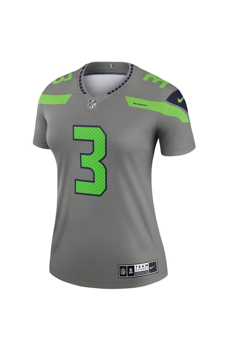 Nike Women's Nike Russell Wilson Gray Seattle Seahawks Inverted Legend Jersey, Alternate, color, 