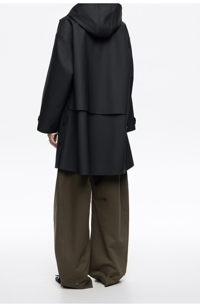 Bimba y Lola Rubberized A-Line Trench, Alternate, color, Dark Navy