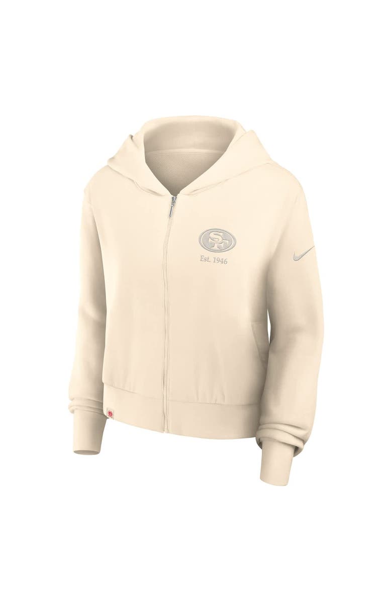 Nike Women's Nike Cream San Francisco 49ers Glory Cropped Full-Zip Hoodie, Alternate, color, Cream