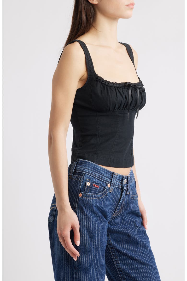 Prairie Linen Blend Camisole, Alternate, color, BLACK