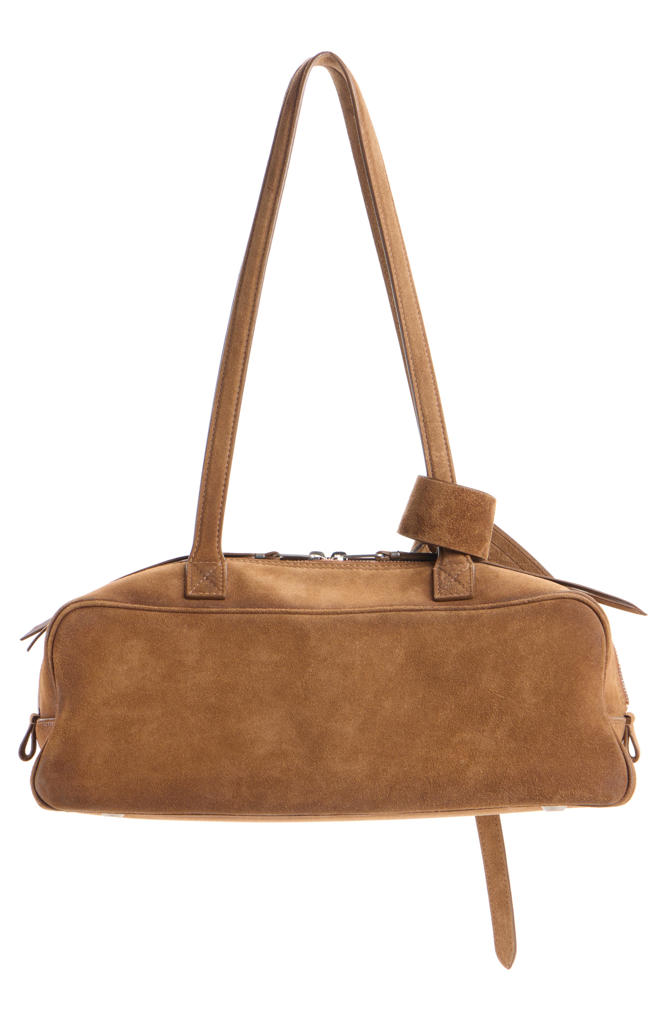 Balenciaga Small Carrie Waxed Suede Tote, Alternate, color, 2533 Camel