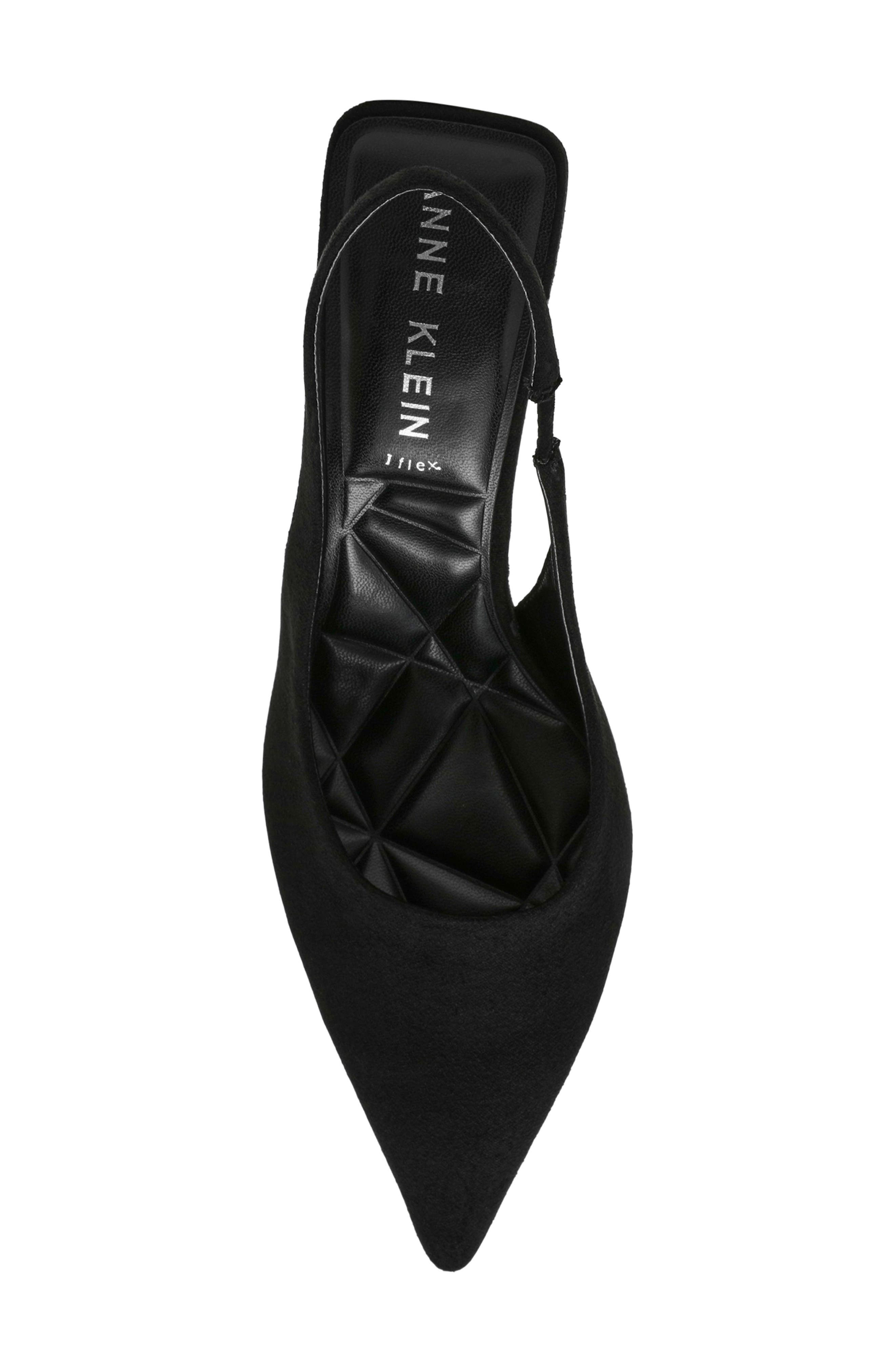 Anne Klein Itzy Pointed Toe Slingback Pump, Alternate, color, Black Suede