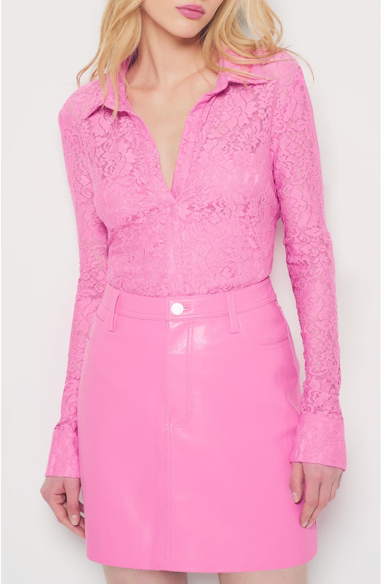 AS by DF Dixie Strtch Lace Ls Blouse, Alternate, color, Aurora Pink