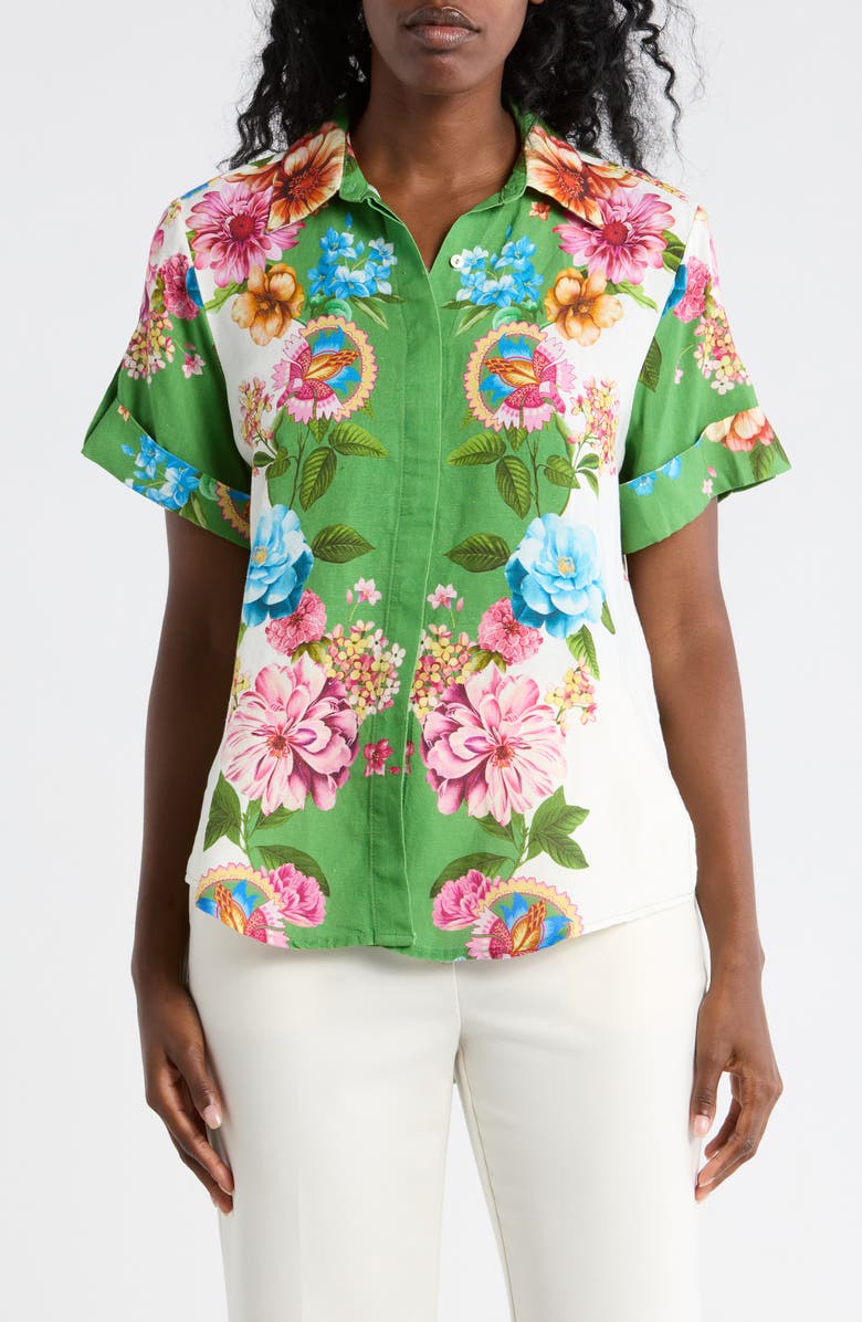 ELIE ELIE TAHARI Print Shirt, Main, color, Cosmic Garden