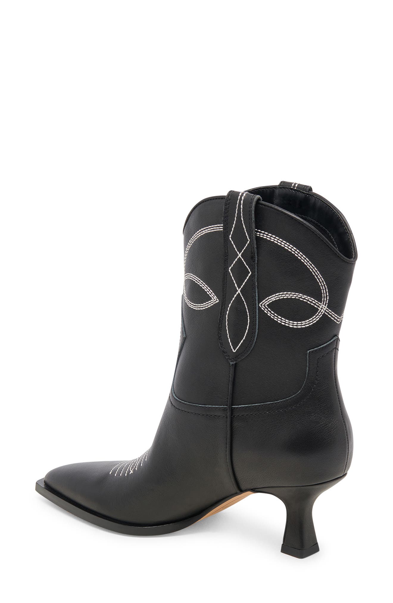 Dolce Vita Angel Pointed Toe Western Boot, Alternate, color, Black/White Leather