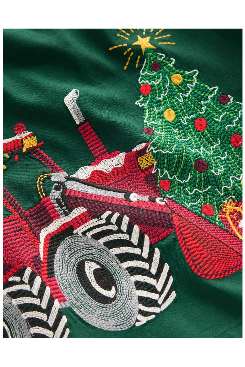 Kids' Superstitch T-Shirt, Alternate, color, EMERALD CHRISTMAS TRACTOR