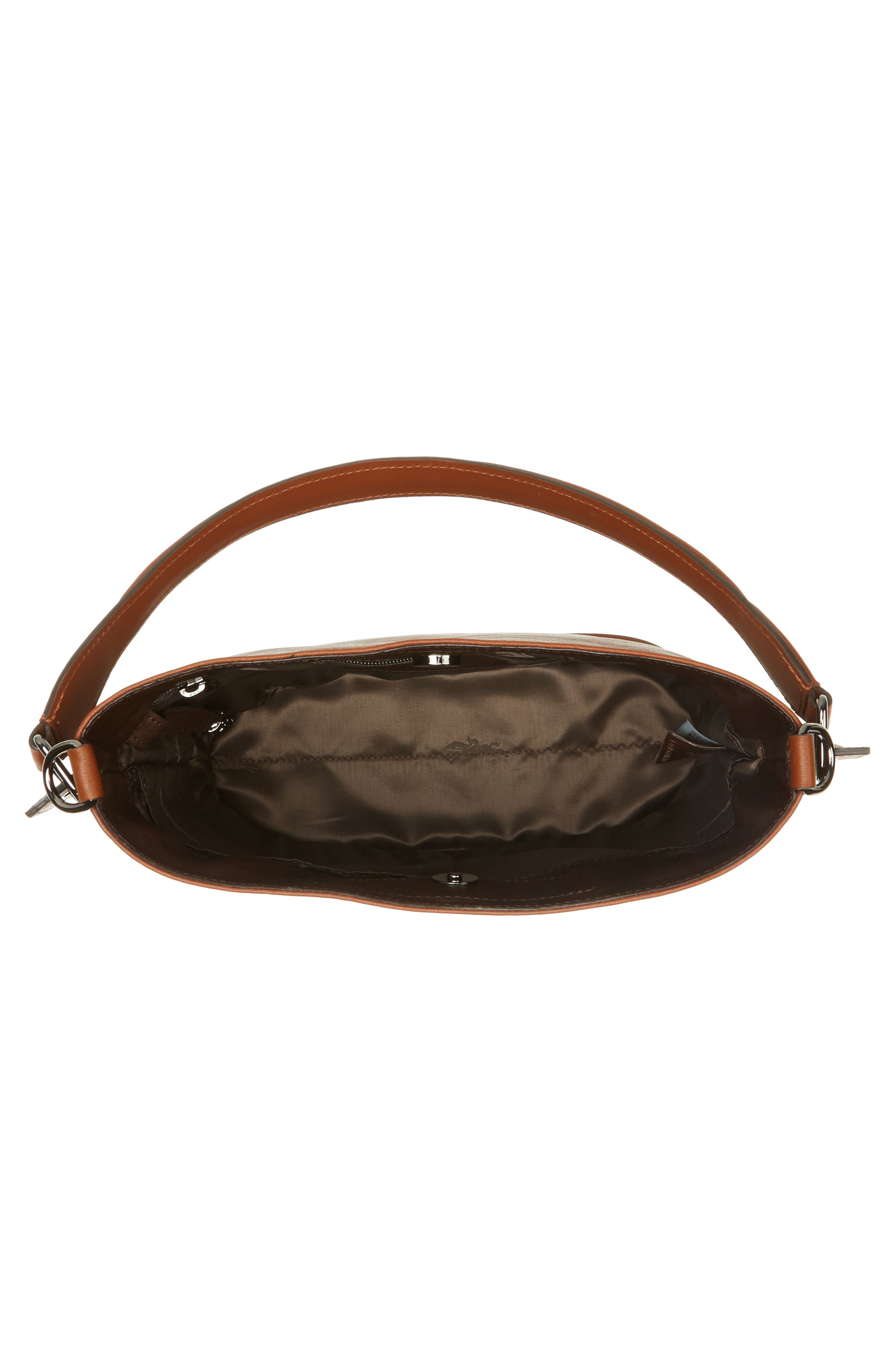3D Leather Bucket Bag, Alternate, color, COGNAC