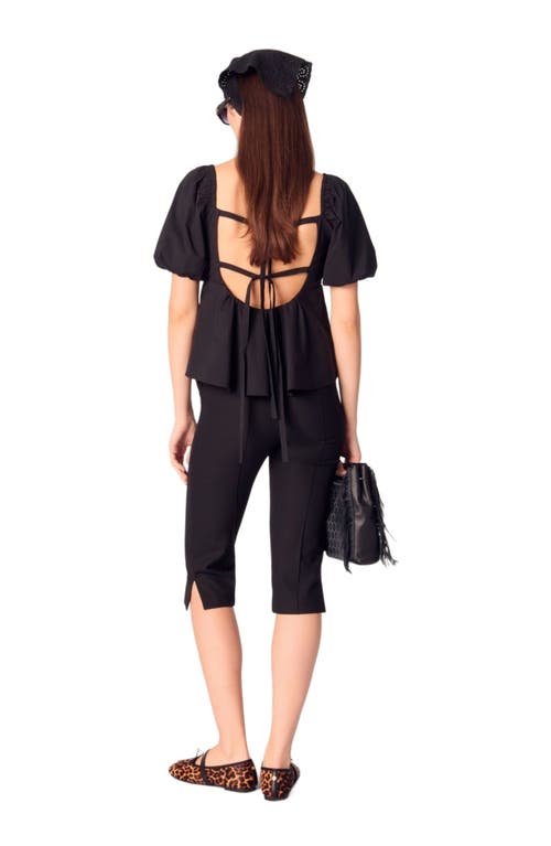 Maje Poplin Balloon Sleeve Top In Black